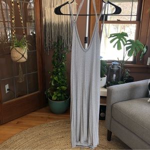 Striped low back beach cover up